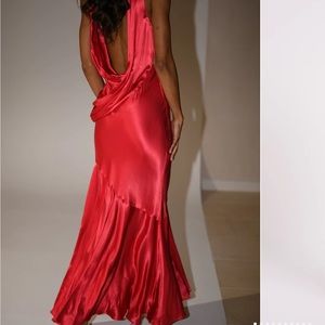 Meshki Ellison satin cowl gown dress - red NWT size small